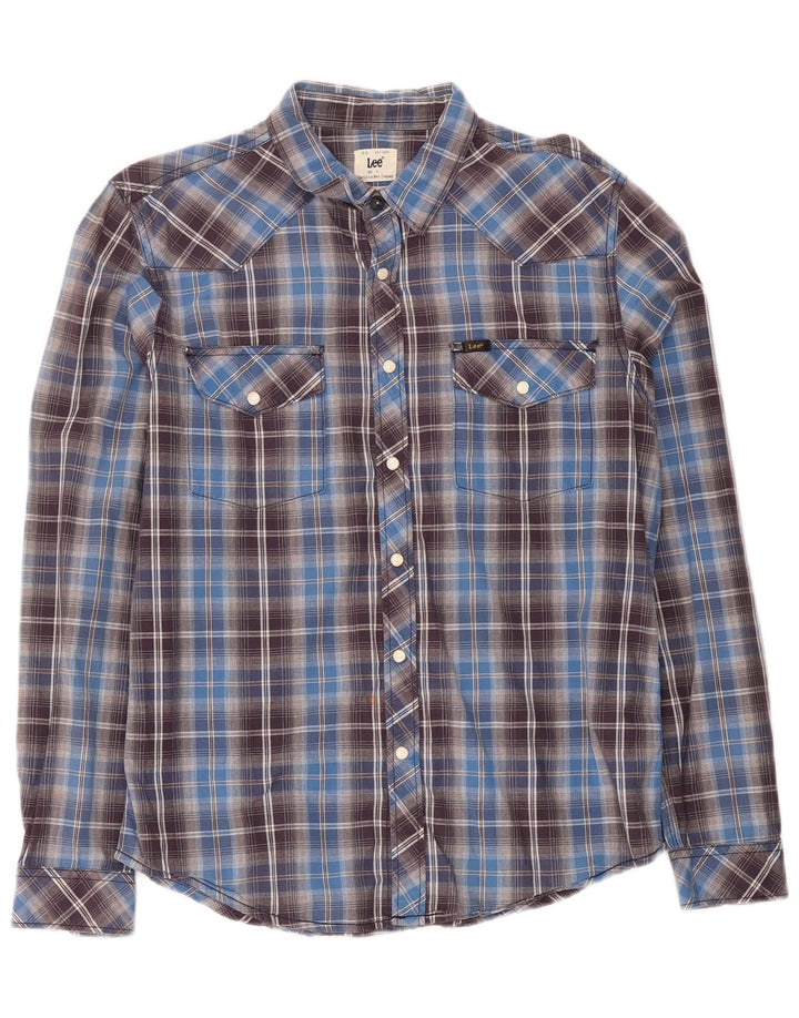 Cămașă Lee pentru bărbați, slim fit, mare, albastru, din bumbac