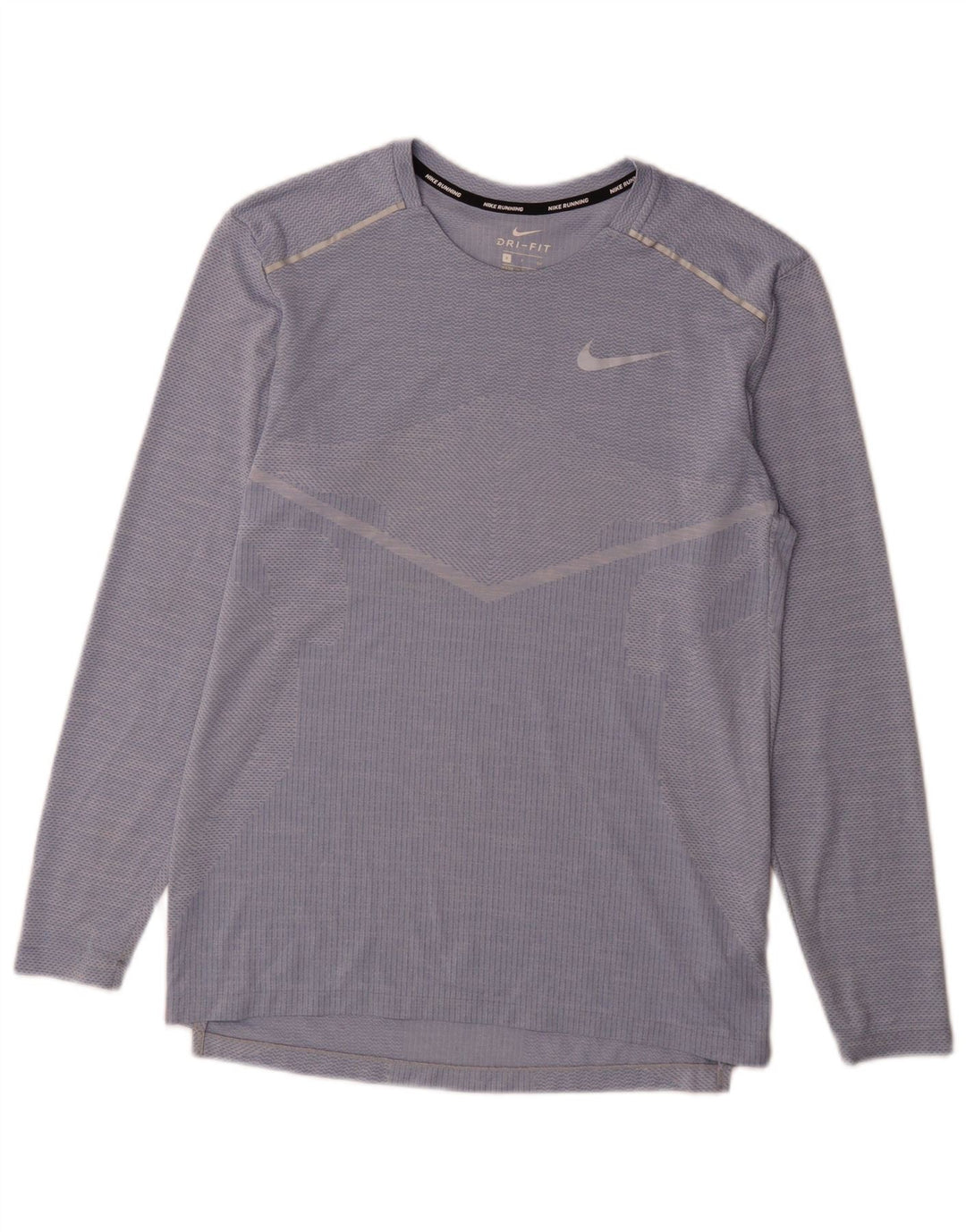 Nike pentru bărbați Dri Fit Top cu mânecă lungă, albastru, poliester cu dungi