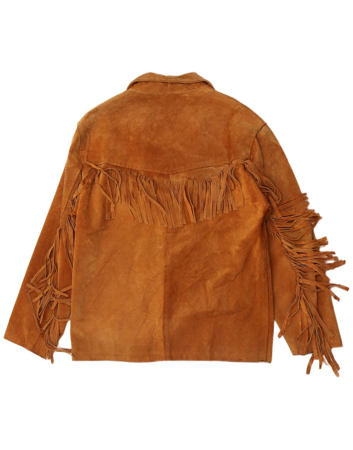 Jachetă vintage bărbătească din piele intoarsa IT 52 XL maro Cowboy