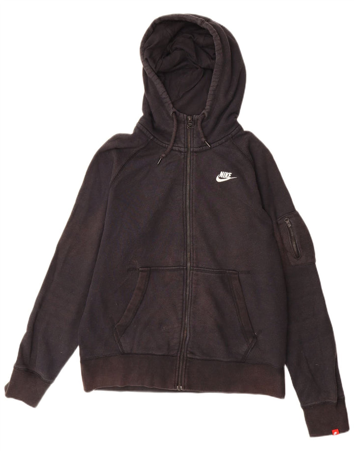 Pulover Nike pentru bărbați, cu fermoar, bumbac mediu negru