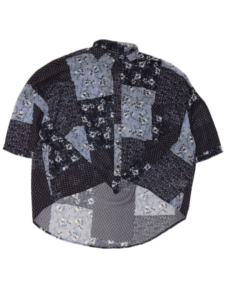FRENCH CONNECTION Womens Oversized Shirt Blouse UK 16 Large Blue Floral