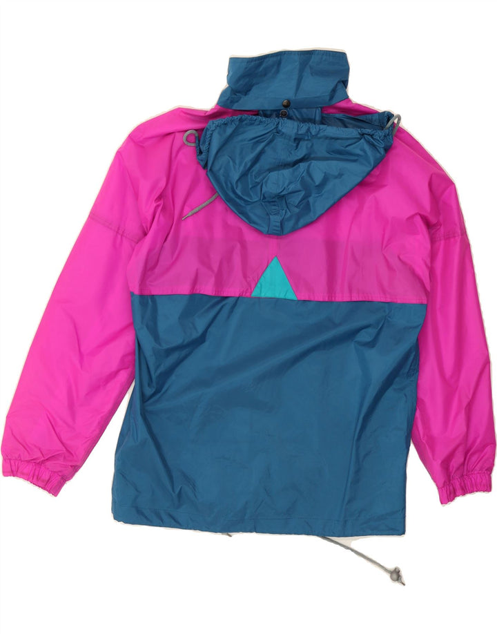 BRUGI Mens Hooded Rain Jacket UK 36 Small Pink Colourblock Polyamide Vintage Brugi and Second-Hand Brugi from Messina Hembry 