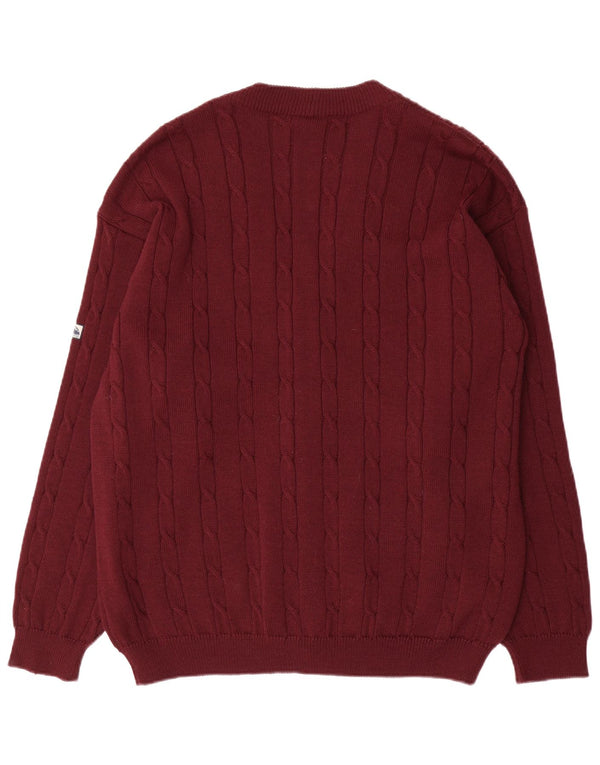 Pulover Cardigan pentru bărbați Navigare 2XL Lână Bordeaux