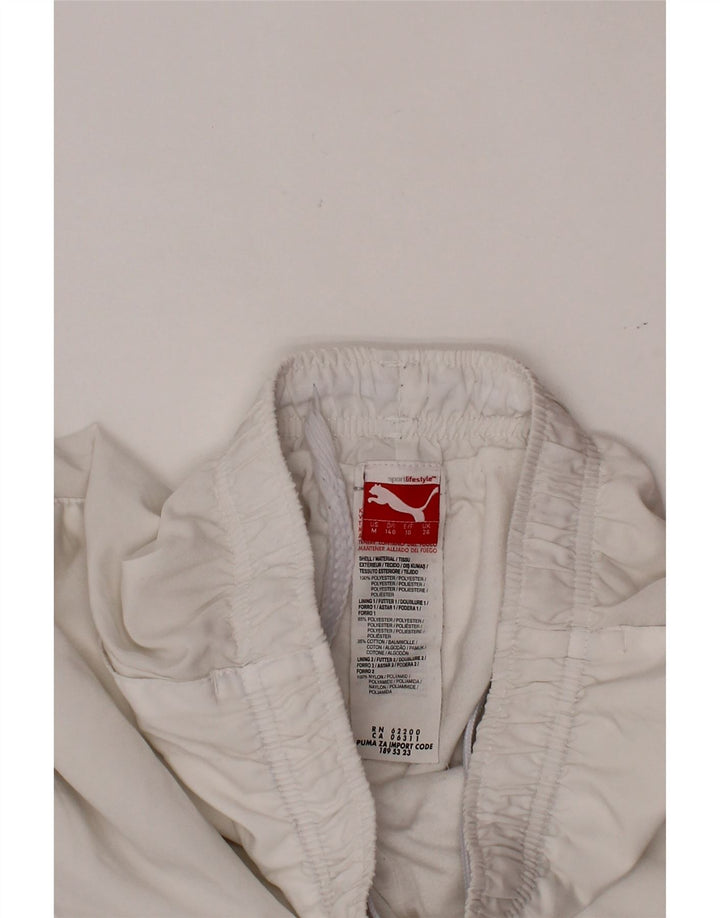PUMA Băieți Pantaloni de trening Pantaloni de jogging 9-10 ani Poliester alb