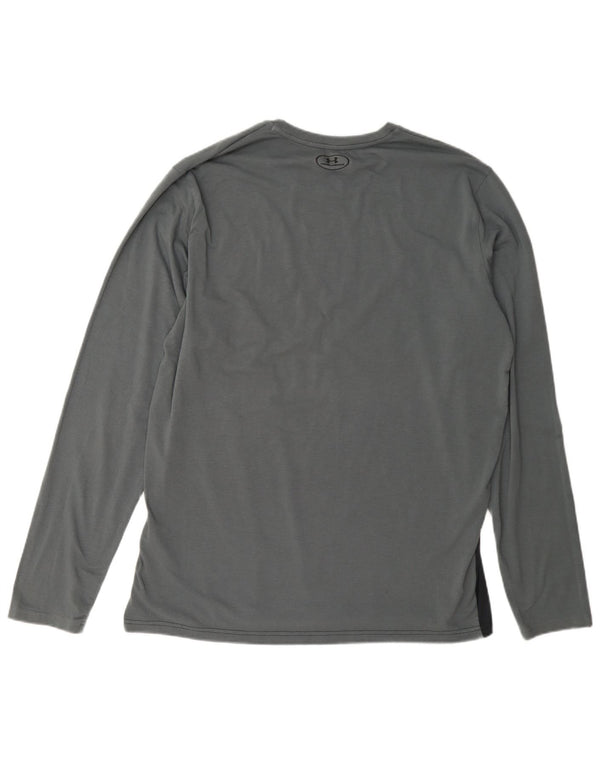 Top pentru bărbați Under Armour cu mânecă lungă XL, gri, bumbac color bloc
