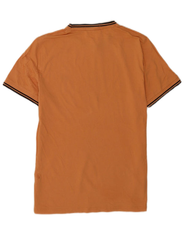 Tricou Fred Perry pentru bărbați Top din bumbac cu dungi portocaliu mediu