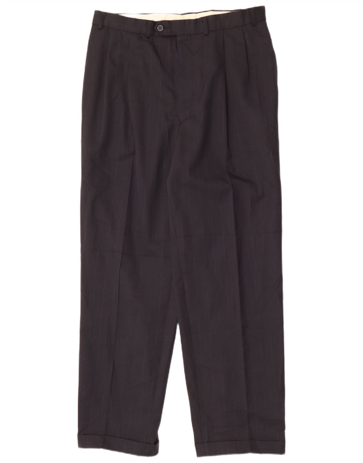 Pantaloni de costum pentru bărbați Marks & Spencer L36 L31 bleumarin poliester