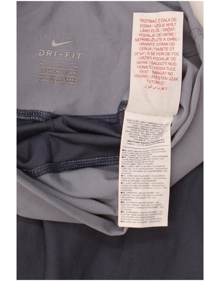Leggings Nike pentru fete Dri Fit 10-11 ani, albastru mediu, poliester color bloc