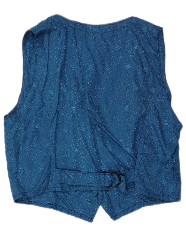 Vestă vintage pentru femei UK 12 Medium Blue Geometric Classic