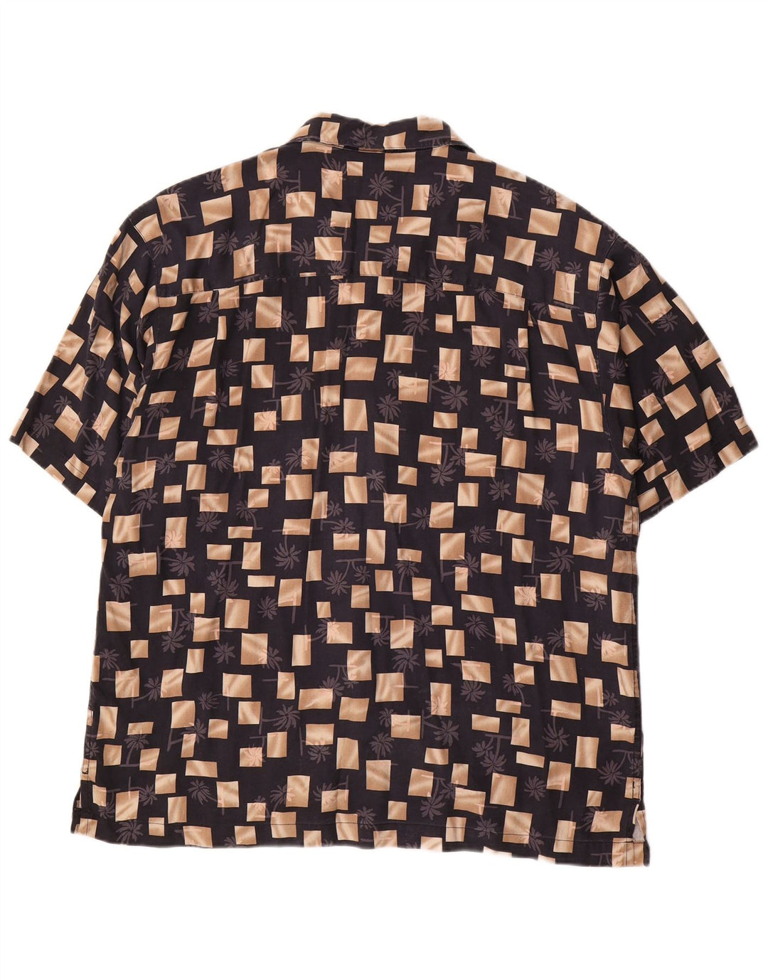 Cămașă cu mânecă scurtă pentru bărbați Joseph & Feiss, mătase geometrică neagră mare