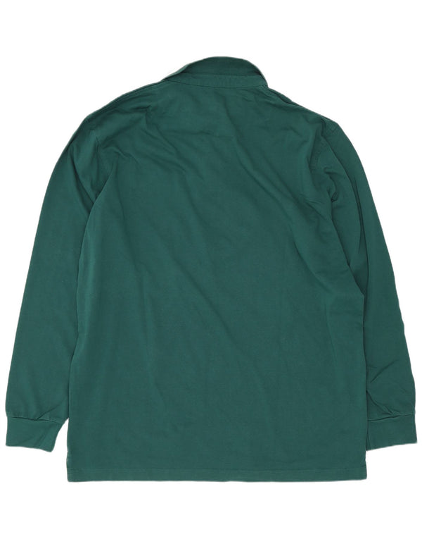 Cămașă polo Harmont & Blaine pentru bărbați, cu mânecă lungă, cu formă normală, bumbac verde 3XL