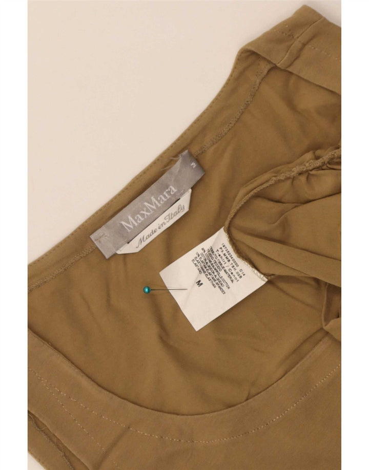 Max Mara Femei Fără mâneci Vest Vest Top UK 12 Medium Bej Bumbac