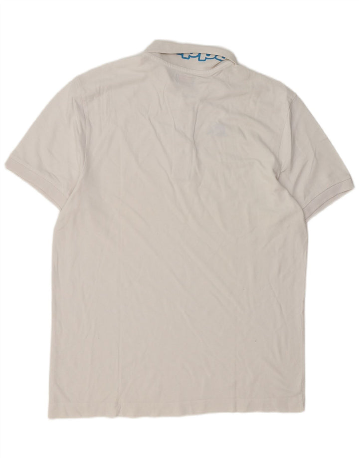 Cămașă polo cu grafică pentru bărbați Kappa, bumbac alb 2XL