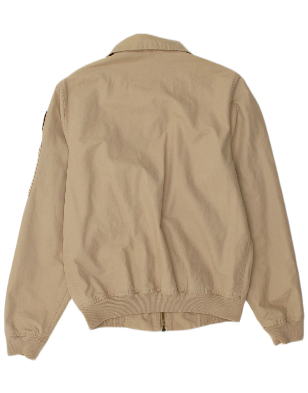 Jachetă bomber grafică pentru bărbați SCOTCH & SODA UK 36, bumbac, bej mic