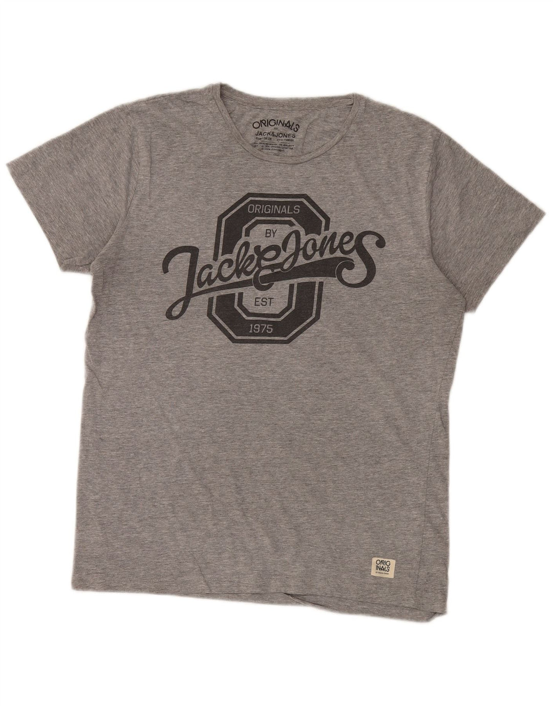 Tricou cu grafic Jack & Jones pentru bărbați Top din bumbac cu pete gri mediu