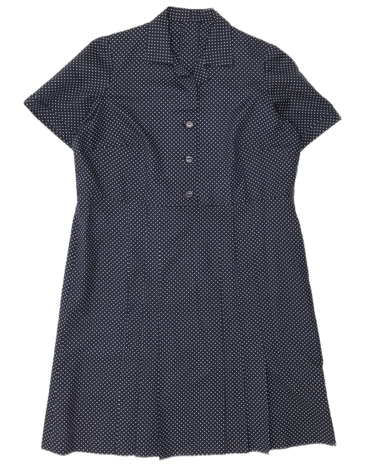 Rochie schimbătoare vintage pentru femei UK 16 mare bleumarin cu pete