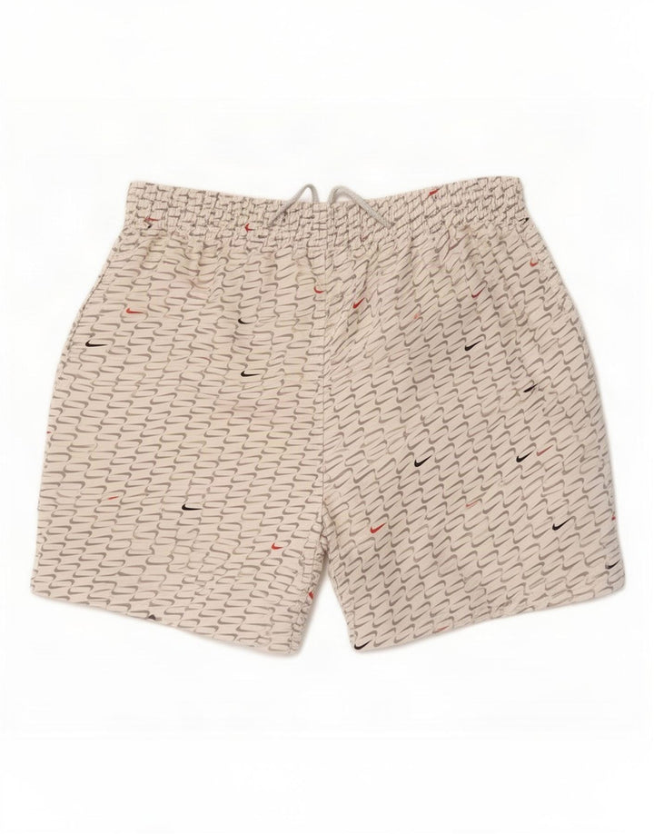 Pantaloni scurți sport grafic Nike pentru bărbați, poliester alb mediu