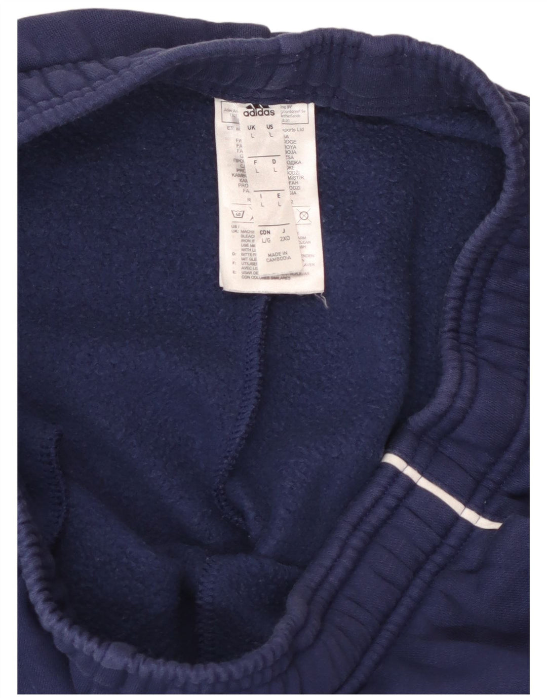 Pantaloni de trening pentru bărbați ADIDAS Pantaloni de jogging mari Bumbac bleumarin