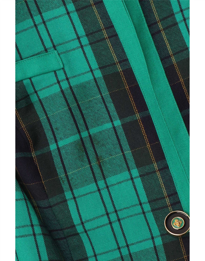 Jachetă Blazer pentru femei Fink UK 18 XL Lână virgină cu carouri verde