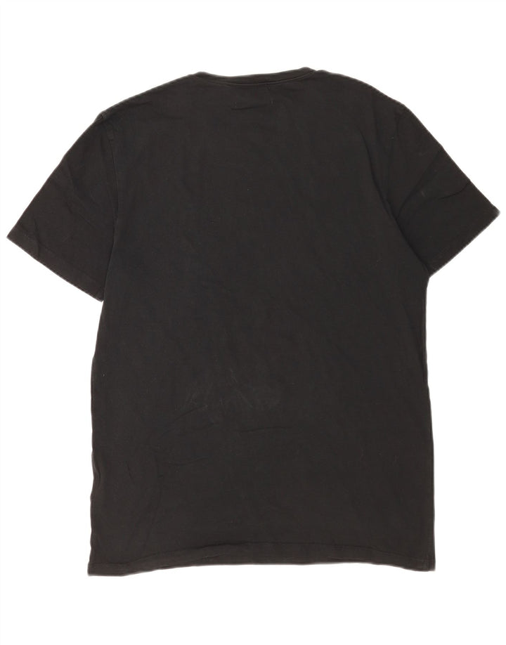 Tricou COS pentru bărbați, cu croiala normală, top mediu din bumbac negru