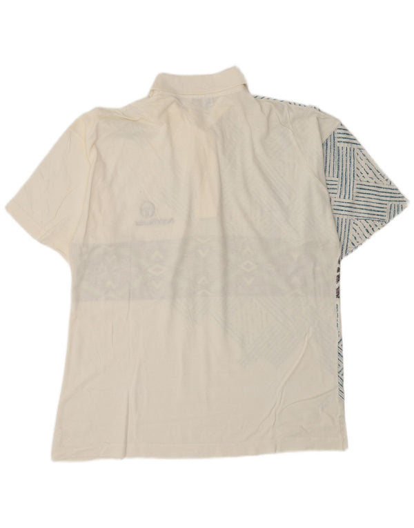 Tricou polo Sergio Tacchini pentru bărbați IT 50 Bumbac geometric alb mediu