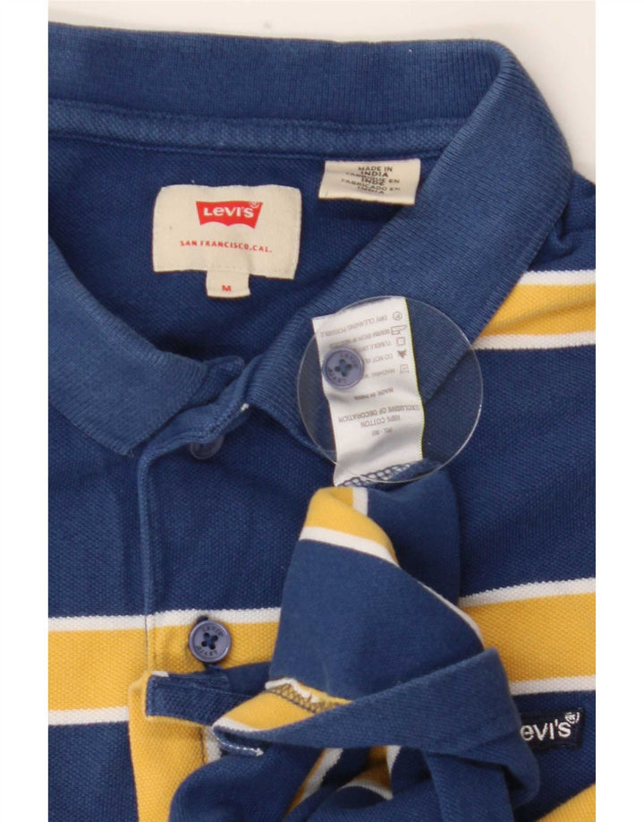 Cămașă polo Levi's pentru bărbați, bumbac cu dungi albastru bleumarin mediu