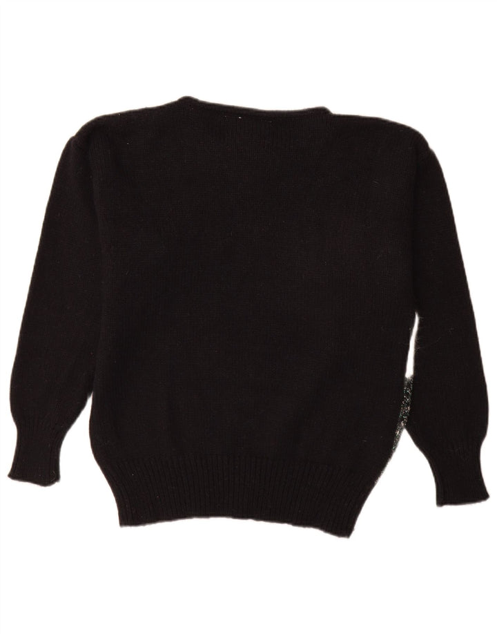 Pulover pentru damă Nuova Moda cu gât barcă EU 40 Medium Black Colorblock
