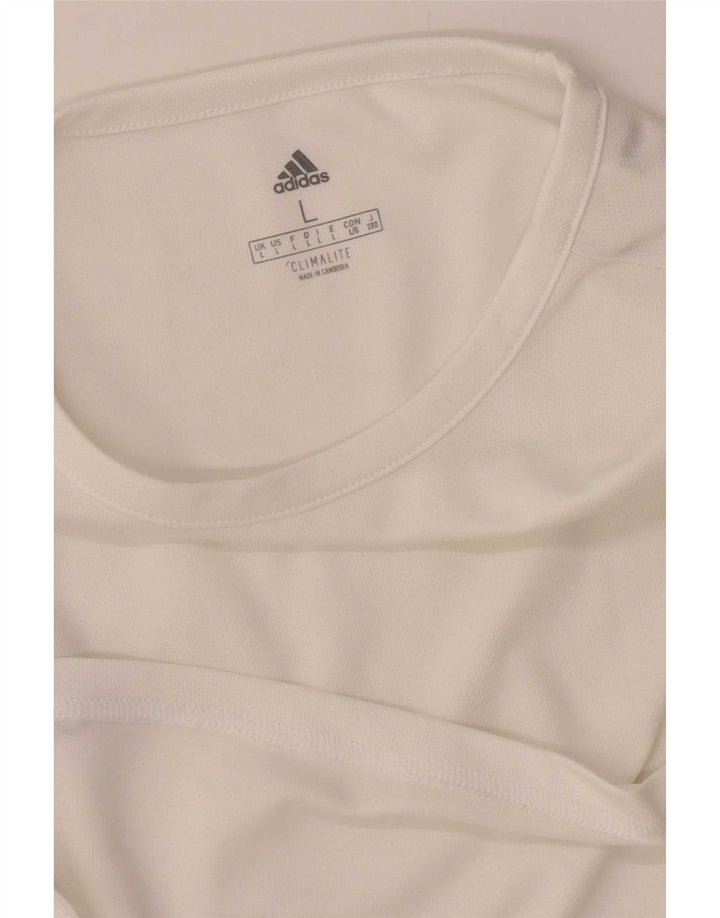 Tricou Adidas Climalite pentru bărbați Top mare, alb, bloc de culoare