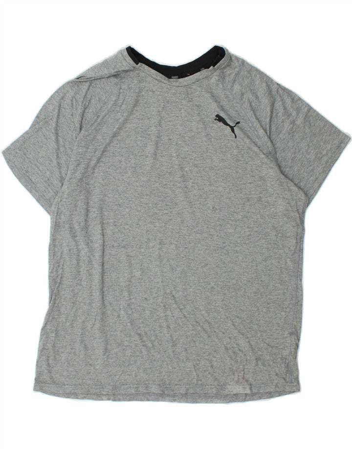 PUMA Mens T-Shirt Top Medium Grey Polyester Vintage Puma and Second-Hand Puma from Messina Hembry 