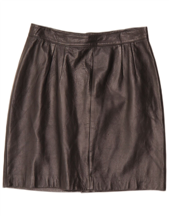 Fusta Mini din piele Vintage pentru femei W28 Medium Black