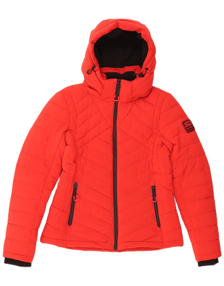Jachetă căptușită cu glugă supradimensionată pentru femei Superdry UK 10 Poliester roșu mic