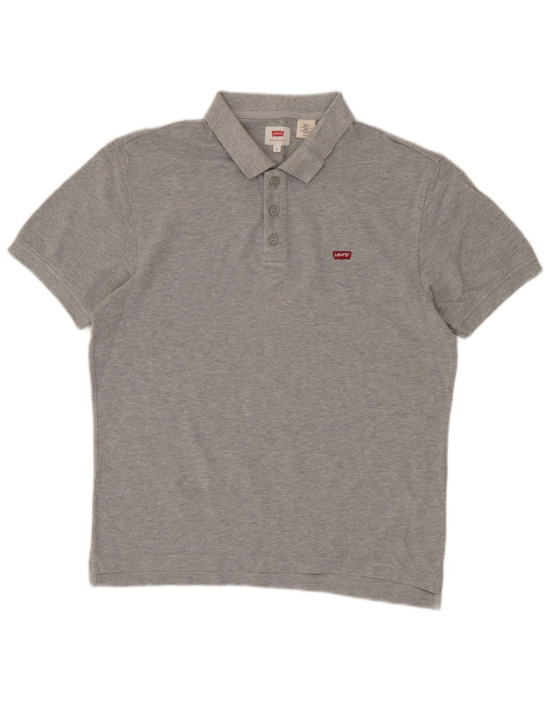 Cămașă polo LEVI'S pentru bărbați, bumbac gri mic