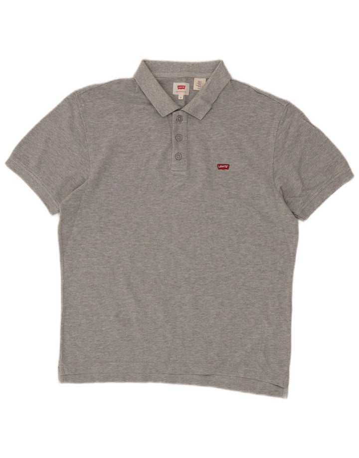 Cămașă polo LEVI'S pentru bărbați, bumbac gri mic