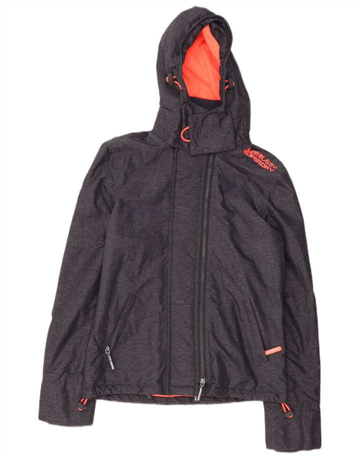 Jachetă Windbreaker cu glugă Superdry pentru femei UK 10 Small, gri