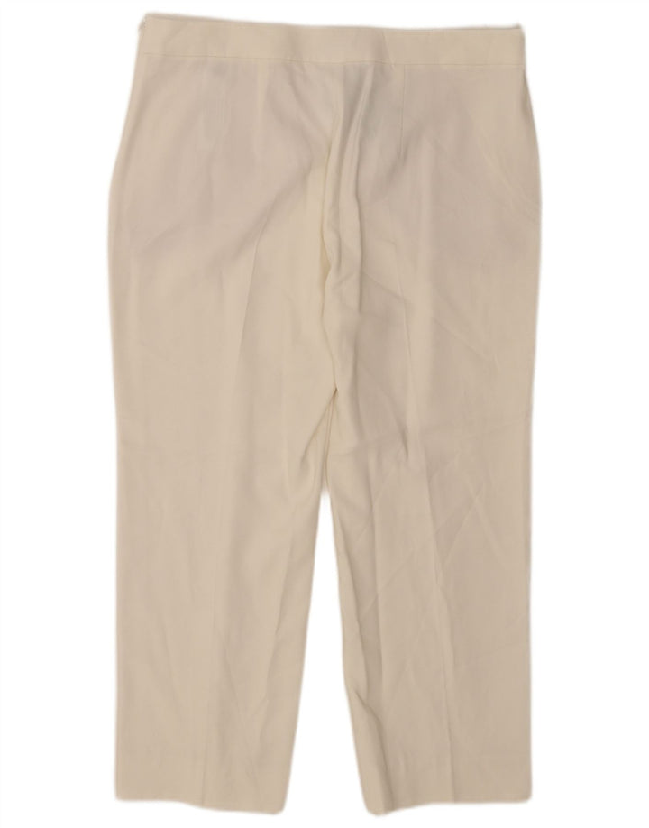 Pantaloni capri Massimo Dutti pentru femei EU 42 Large W32 L23 White Viscose