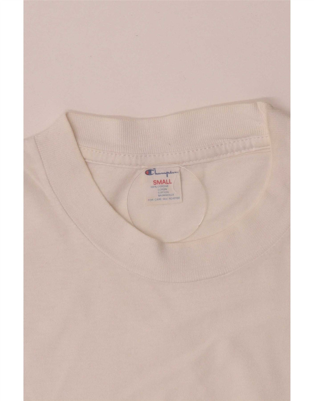 Tricou grafic Champion pentru bărbați Top mic Bumbac alb