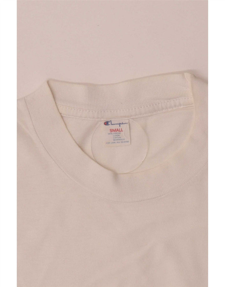 Tricou grafic Champion pentru bărbați Top mic Bumbac alb