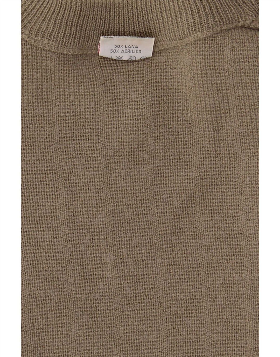 Pulover Bernardini pentru bărbați, cu gât crew, XL, kaki, lână geometrică