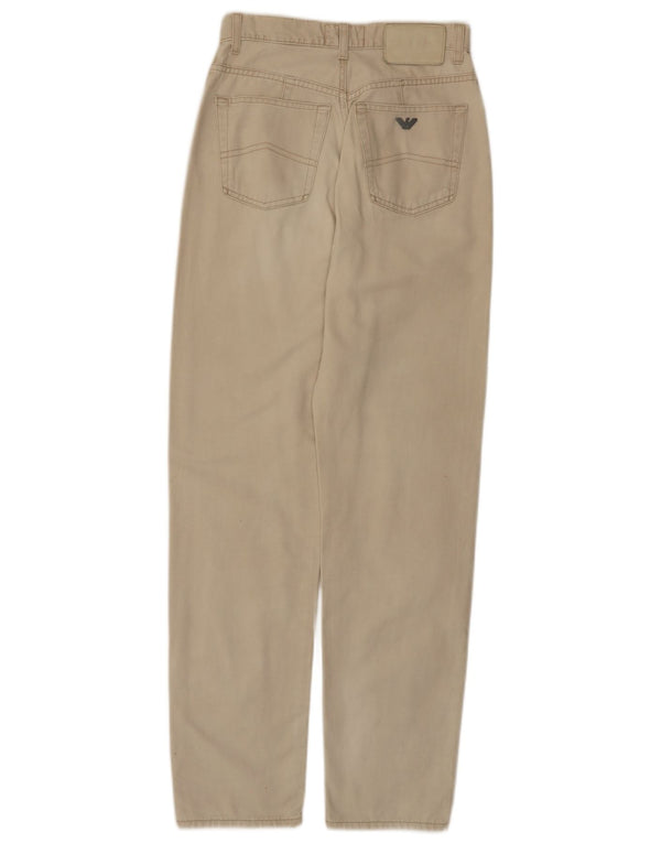 Armani Pantaloni casual conici pentru femei cu talie înaltă L28 L30 bumbac bej