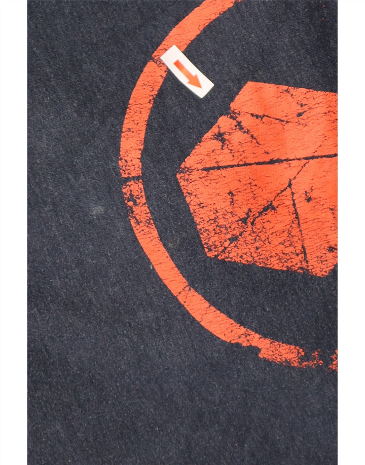 Pulover VOLCOM pentru bărbați cu glugă cu grafică, bumbac mediu albastru bleumarin