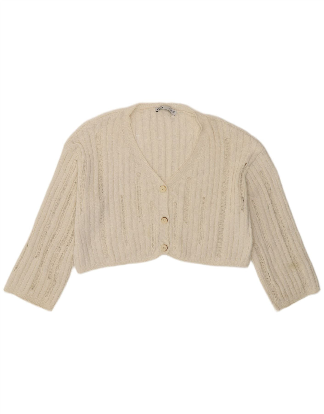 Pulover bolero supradimensionat pentru femei Zara UK 10 mic alb