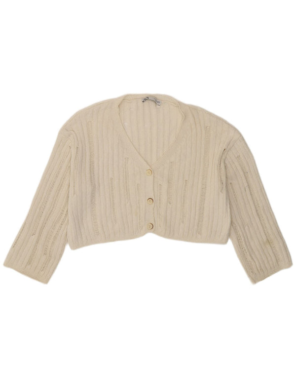 Pulover bolero supradimensionat pentru femei Zara UK 10 mic alb