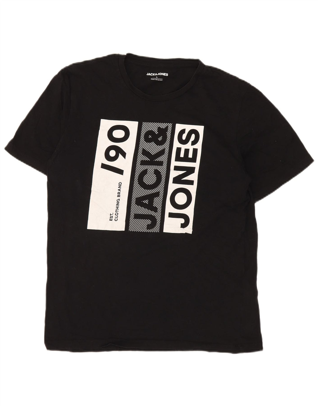 Tricou grafic Jack & Jones pentru bărbați Top mare din bumbac negru