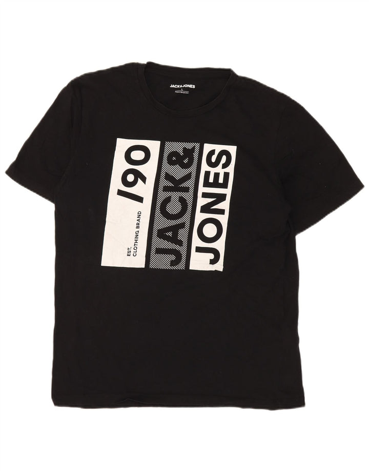 Tricou grafic Jack & Jones pentru bărbați Top mare din bumbac negru