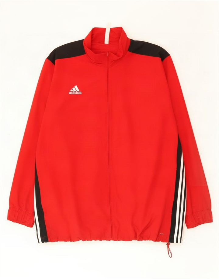 Jachetă de top pentru trening Adidas Climalite pentru bărbați, 3XL, poliester color bloc, roșu