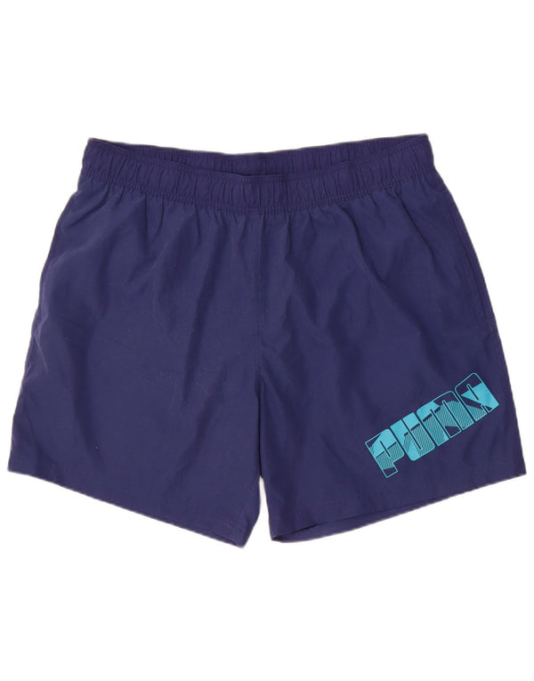 Pantaloni scurți sport grafic Puma pentru bărbați XL, poliester bleumarin