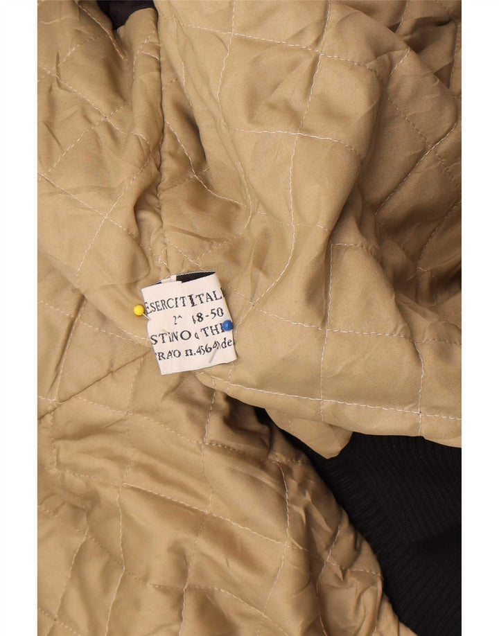 Jachetă de aviator din piele pentru bărbați Esercito IT 48 Medium Black