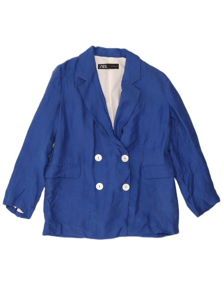 Jachetă blazer supradimensionată pentru femei Zara UK 6 XS Blue Lyocell