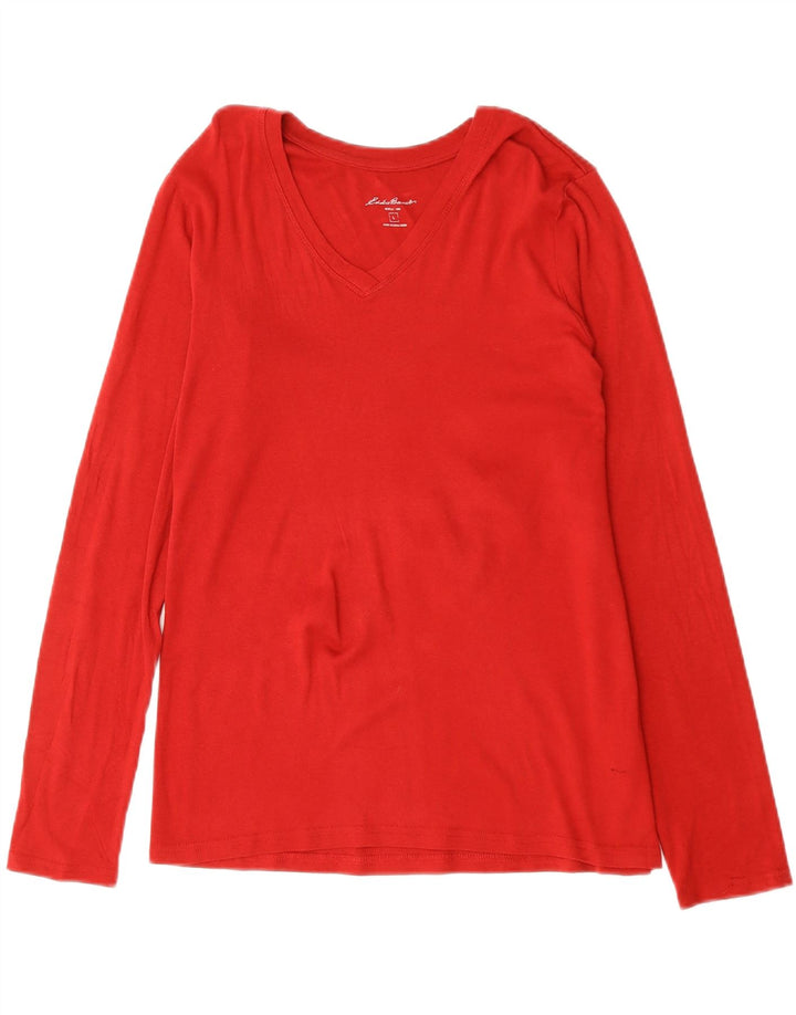 Eddie Bauer Top pentru femei cu mânecă lungă UK 16, mare, roșu, bumbac