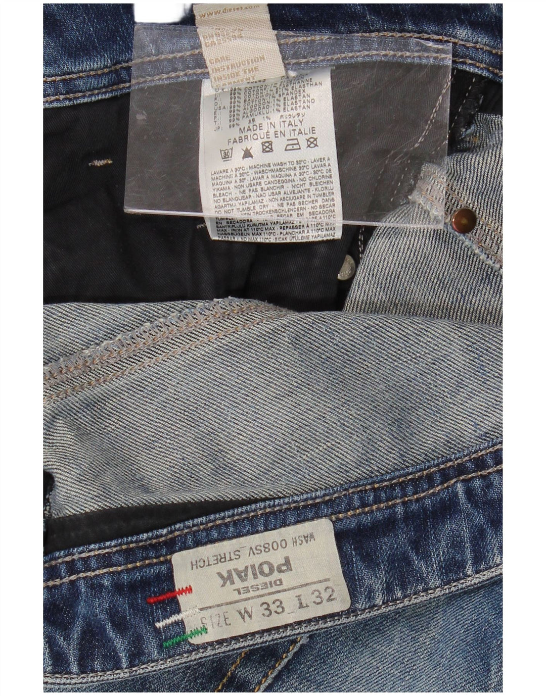 DIESEL Blugi pentru bărbați Poiak drepte W33 L32 Bumbac bleumarin